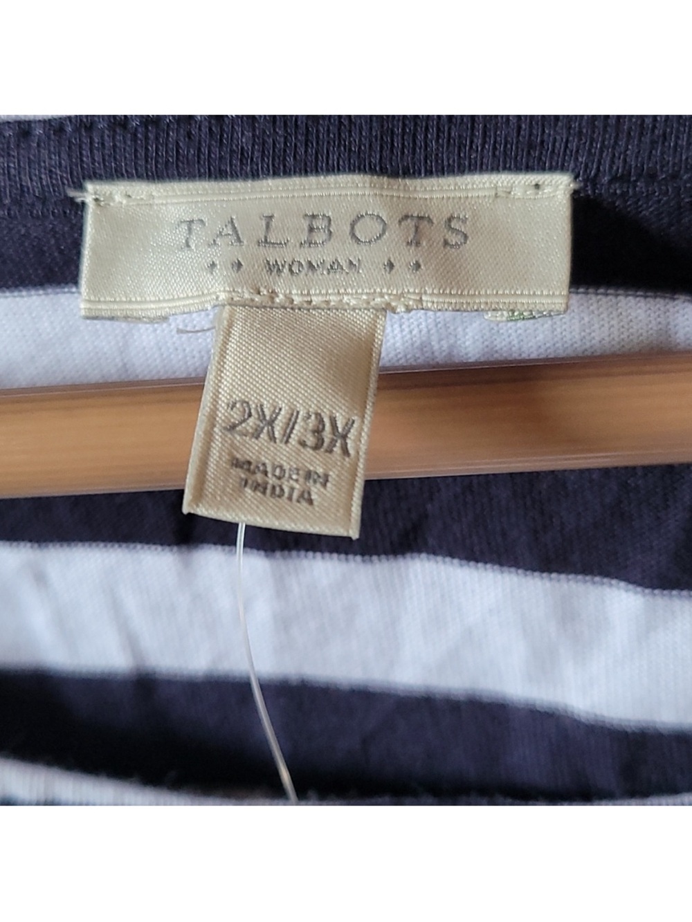 NWT Talbots nautical navy blue and white stripes poncho blouse - Picture 5 of 11